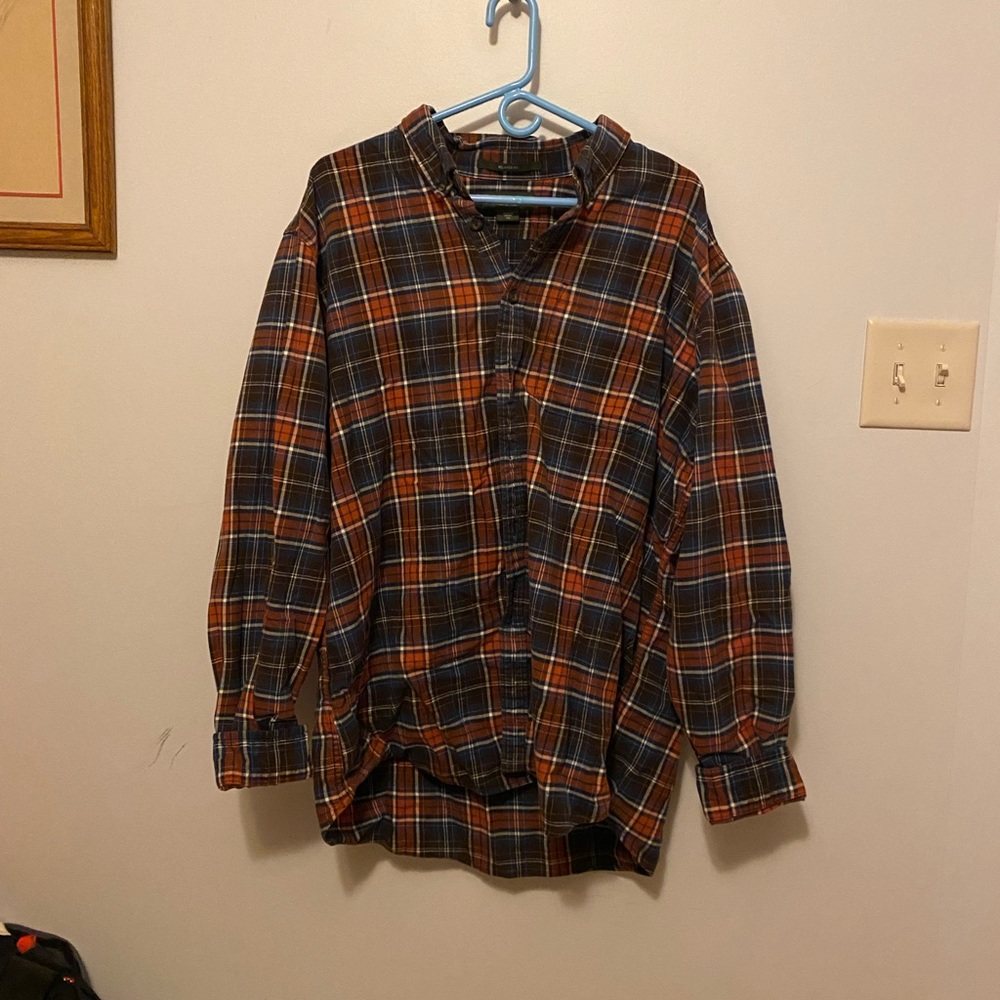 Eddie Bauer Blue and Orange Flannel